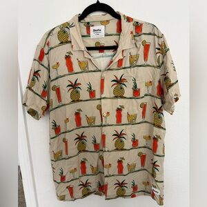 Duvin Men’s Have a Day Cocktail Button Down Short Sleeve Mixologist Shirt XL